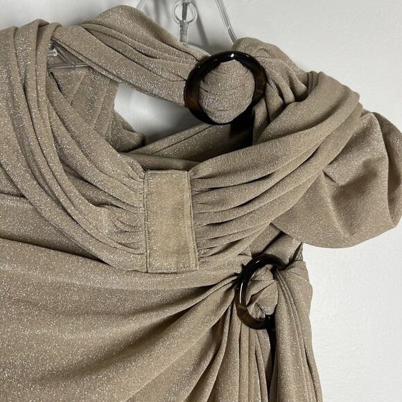 Bronx & Banco Sz L / 8 Cleopatra Cutout Maxi Dress in Sand Gold Shimmer - Picture 5 of 10